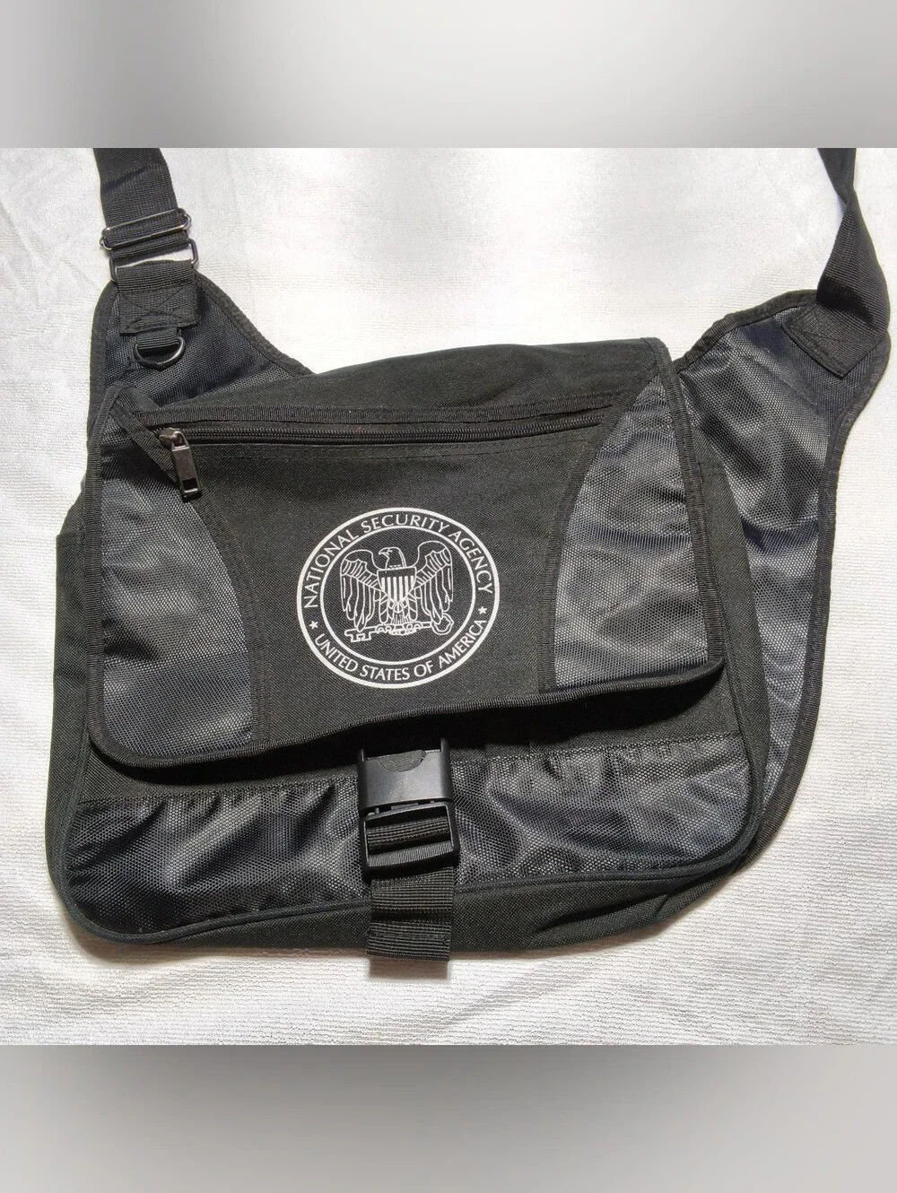 NSA National Security Agency Messenger Bag Black Crossbody Laptop Bag